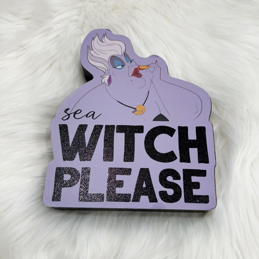 Disney Ursula Sea Witch Please Plaque Wall Desk Decor in Purple and Black